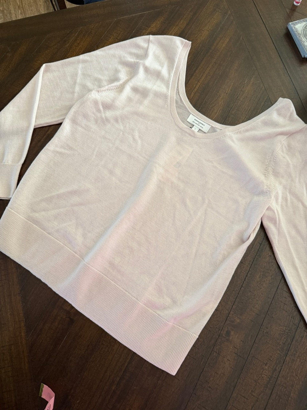 Light Pink Women's Scoop Neck Sweater